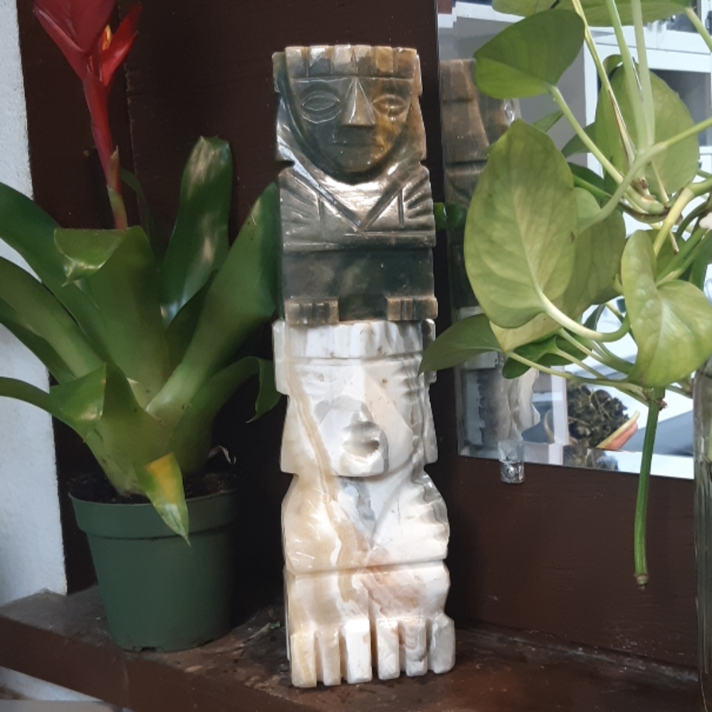 Carved Marble Tiki Totem Stone